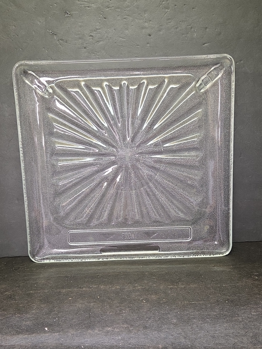 Vintage Amana Radarange Microwave Square Glass Tray Starburst